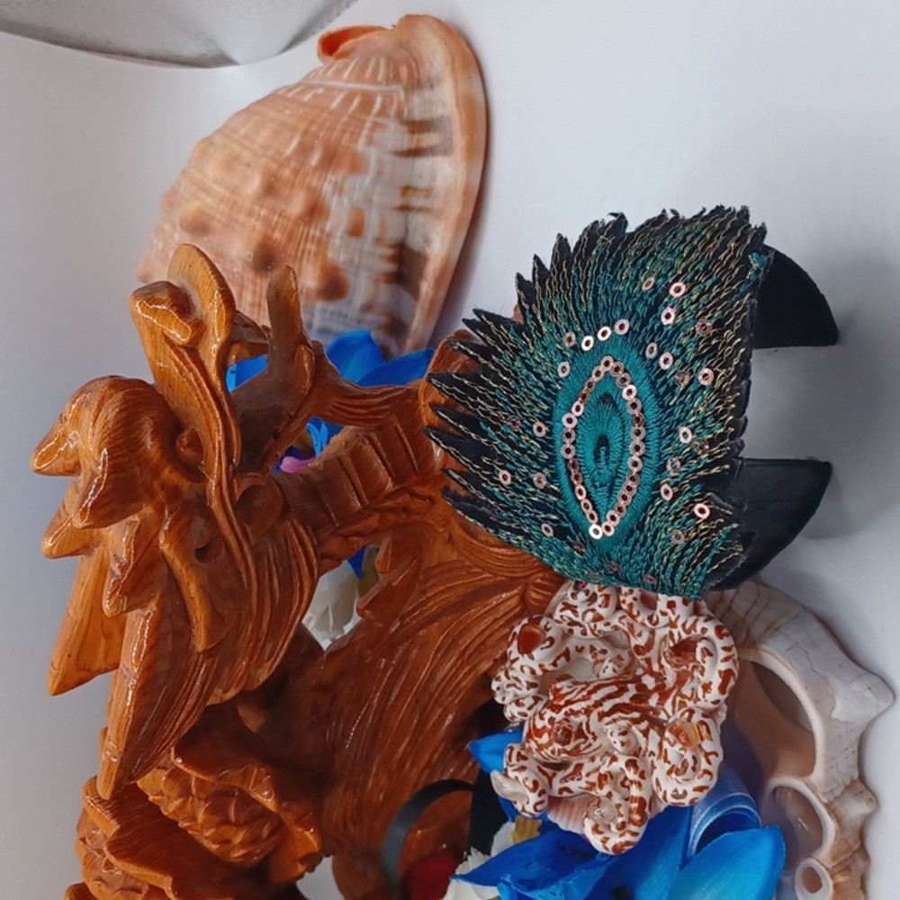 Peacock Feather Design Cuff Bracelet